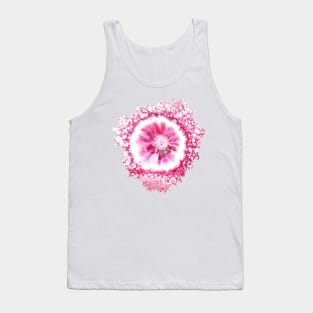 Magenta Flower Cell Acrylic Pour Painting Tank Top